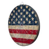 Cible de fléchettes avec drapeau américain grunge (Devant droit)
