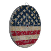 Cible de fléchettes avec drapeau américain grunge (Devant gauche)
