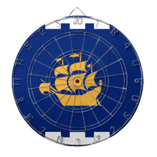 Cible de fléchettes avec drapeau de la ville de Qu
