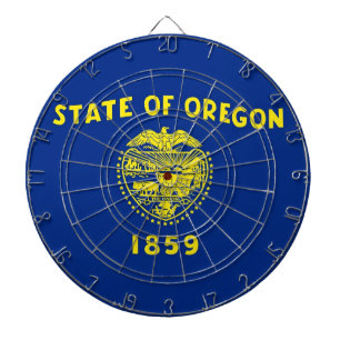 Cible de fléchettes avec drapeau de l'Oregon, État