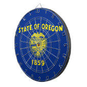 Cible de fléchettes avec drapeau de l'Oregon, État (Devant droit)