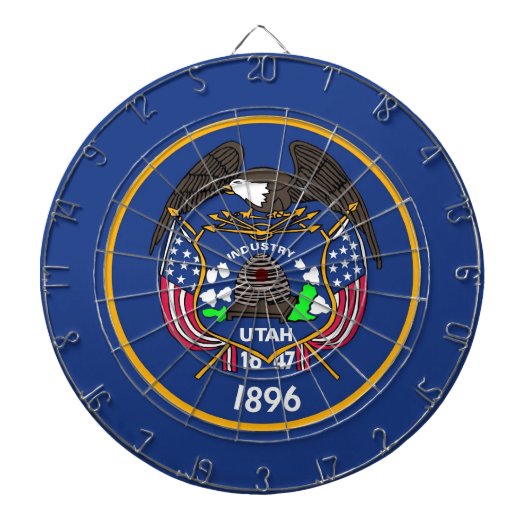 Cible de fléchettes avec drapeau de l'Utah, États- (Devant)