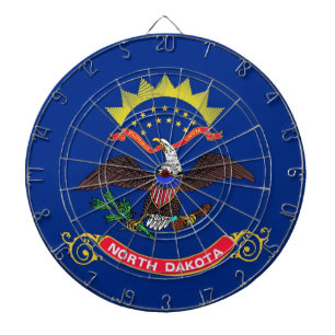 Cible de fléchettes avec drapeau du Dakota du Nord