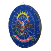 Cible de fléchettes avec drapeau du Dakota du Nord (Devant droit)