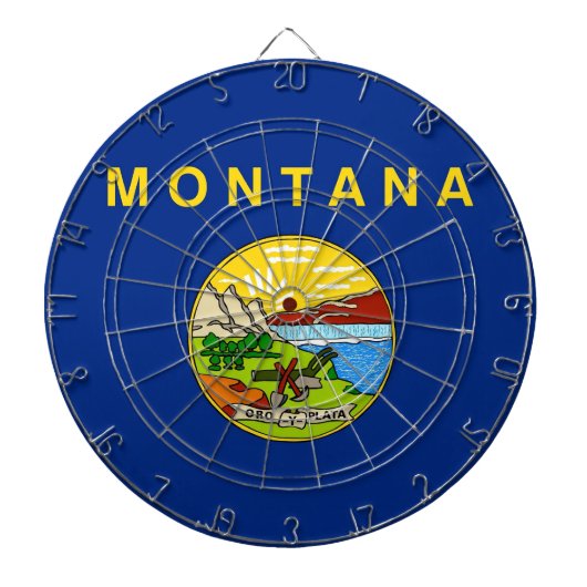 Cible de fléchettes avec drapeau du Montana, États (Devant)