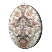 Cible de fléchettes avec embellissements floraux e (Devant droit)