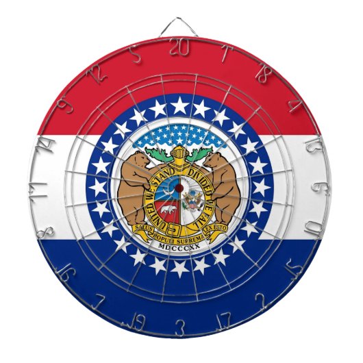 Cible de fléchettes avec le drapeau du Missouri, É (Devant)