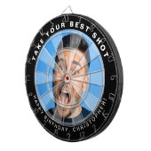 Cible de fléchettes avec photo de visage drôle per (Devant droit)