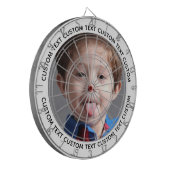 Cible de fléchettes avec photo personnalisée et te (Devant gauche)