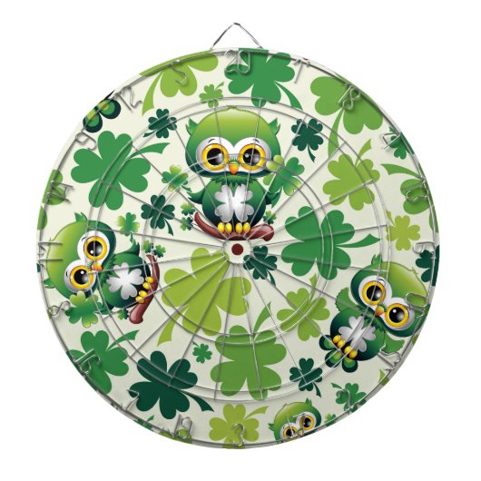 Cible De Fléchettes Baby Owl Cute St Patrick Cartoon (Devant)