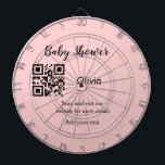 Cible De Fléchettes Baby shower rose simple q r code ajouter le texte<br><div class="desc">Conçu pour le baby shower</div>