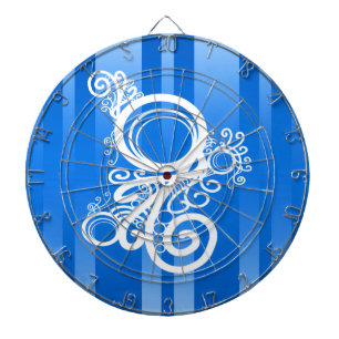 Cible De Fléchettes Balançoires Blanches Art Nouveau Et Bleu Chic