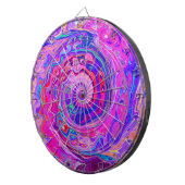 Cible De Fléchettes Balayage Abstrait rétro violet et orange (Devant droit)