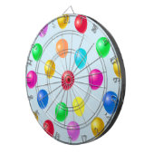 Cible De Fléchettes Ballons multicouleurs sur bleu clair (Devant droit)