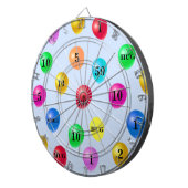 Cible De Fléchettes Ballons multicouleurs sur bleu clair (Devant droit)