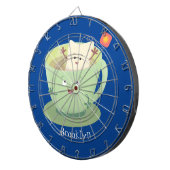 Cible De Fléchettes Bande dessinée de la tasse de thé mignonne humour  (Devant droit)