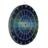 Cible De Fléchettes Bandes d'art carré bleu rétro (Devant gauche)