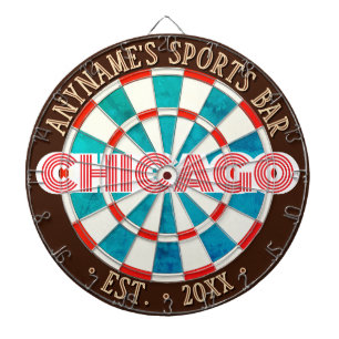 Cible De Fléchettes Bar sportif Nom personnalisé CHICAGO Fierté de Chi