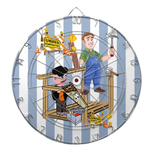 Cible De Fléchettes Barre Bleue & Bleue En Construction (Devant)