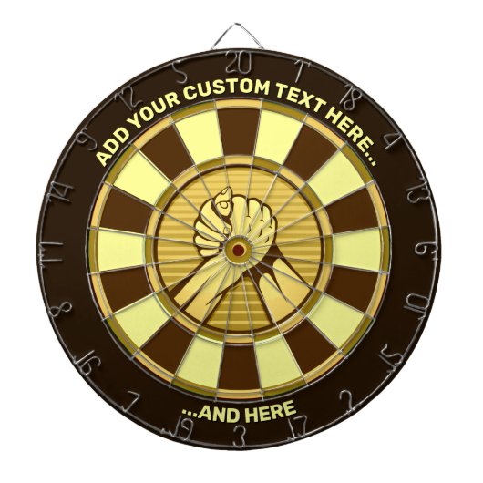 Cible De Fléchettes Barre de poignet Gold Dartboard avec texte personn (Devant)