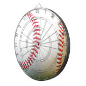Cible De Fléchettes Baseball blanc avec couture rouge (Devant droit)
