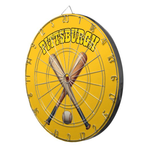 Cible De Fléchettes Baseball de Pittsburgh (Devant droit)