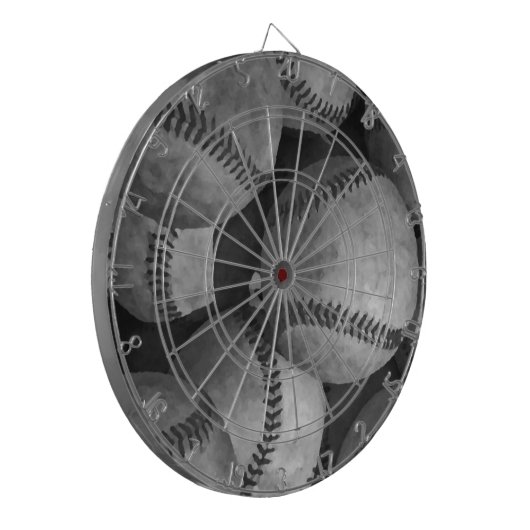 Cible De Fléchettes Baseball noir et blanc (Devant gauche)