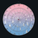 Cible De Fléchettes Bateaux à voile sur l'océan<br><div class="desc">Bateaux à voile à distance sur la Regatta de mer bleu et rose ouverte au lever du soleil. Un yacht voilier glisse au-dessus des vagues. Bateaux Regatta sur l'océan. Bateaux à voile sur une illustration d'événement nautique. Régatta course de bateau conception minimale et abstraite. Sport nautique</div>