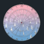 Cible De Fléchettes Bateaux à voile sur l'océan<br><div class="desc">Bateaux à voile à distance sur la Regatta de mer bleu et rose ouverte au lever du soleil. Un yacht voilier glisse au-dessus des vagues. Bateaux Regatta sur l'océan. Bateaux à voile sur une illustration d'événement nautique. Régatta course de bateau conception minimale et abstraite. Sport nautique</div>