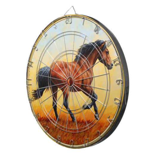 Cible De Fléchettes Bay Horse Galloping (Devant droit)