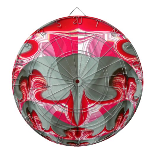Cible De Fléchettes Beau motif géométrique gris cendré rouge ART (Devant)