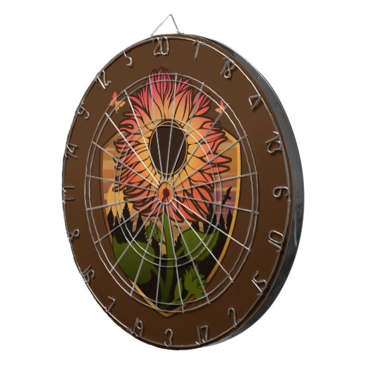 Cible De Fléchettes Beau tournesol (Devant droit)