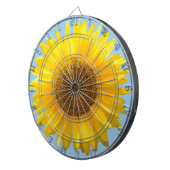 Cible De Fléchettes Beau tournesol sur fond bleu clair (Devant droit)