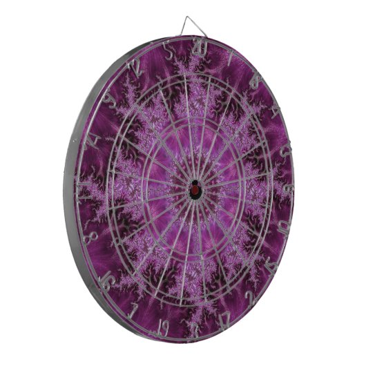 Cible De Fléchettes Beau violet brillant Mandlebrot Fractal Art (Devant gauche)