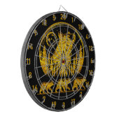 Cible De Fléchettes Beauté de l'ours grizzly noir et or (Devant gauche)