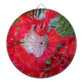 Cible De Fléchettes Beauté délicate : Fleur rouge avec plumes blanches (Devant)