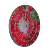 Cible De Fléchettes Beauté délicate : Fleur rouge avec plumes blanches (Devant gauche)