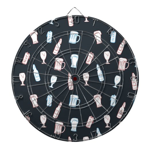 Cible De Fléchettes Beers Rustic Hand Drawn Whimsical Beer Man Cave (Devant)