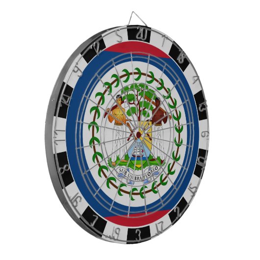 Cible De Fléchettes Bélize Darboard & Belize Drapeau / jeu (Devant gauche)