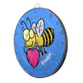 Cible De Fléchettes Belle abeille drôle avec dessin animé du coeur (Devant droit)