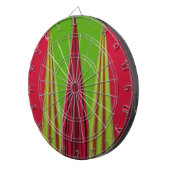 Cible De Fléchettes Belle conception d'art fractal jaune rouge (Devant droit)