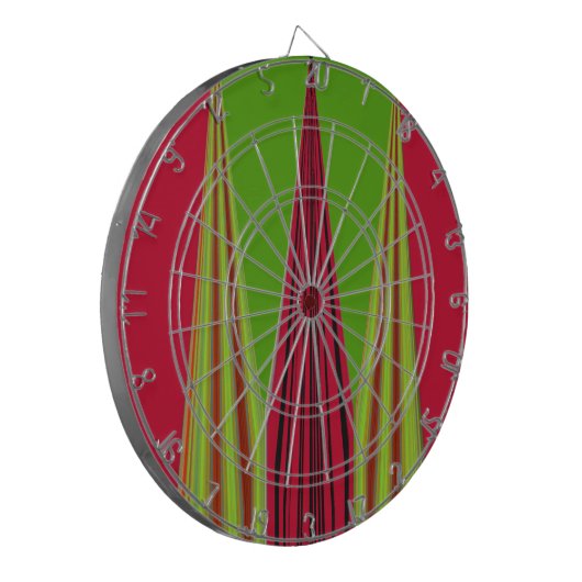 Cible De Fléchettes Belle conception d'art fractal jaune rouge (Devant gauche)