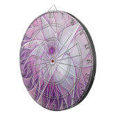 Cible De Fléchettes Belle Fleur rose moderne Fractal Art Abstrait (Devant droit)