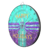 Cible De Fléchettes Belle Happy Holidays Blue Cyan conception vectorie (Devant droit)