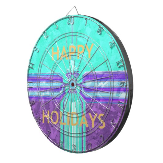 Cible De Fléchettes Belle Happy Holidays Blue Cyan conception vectorie (Devant droit)
