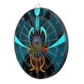 Cible De Fléchettes Belle impression Cyan Abstrait Art (Devant droit)