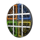 Cible De Fléchettes Belles bandes géométriques à damiers colorées (Devant droit)