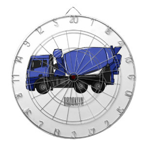 Cible De Fléchettes Béton mélange camion de transport caricature