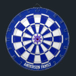Cible de flechettes Bicolor bleu et blanc de la ma<br><div class="desc">Cible de flechettes bicolore bleu marine marine et blanc.</div>