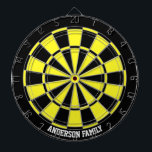 Cible de flechettes Bicolor noir et jaune personna<br><div class="desc">Cible de flechettes bicolore noir et jaune personnalisée.</div>